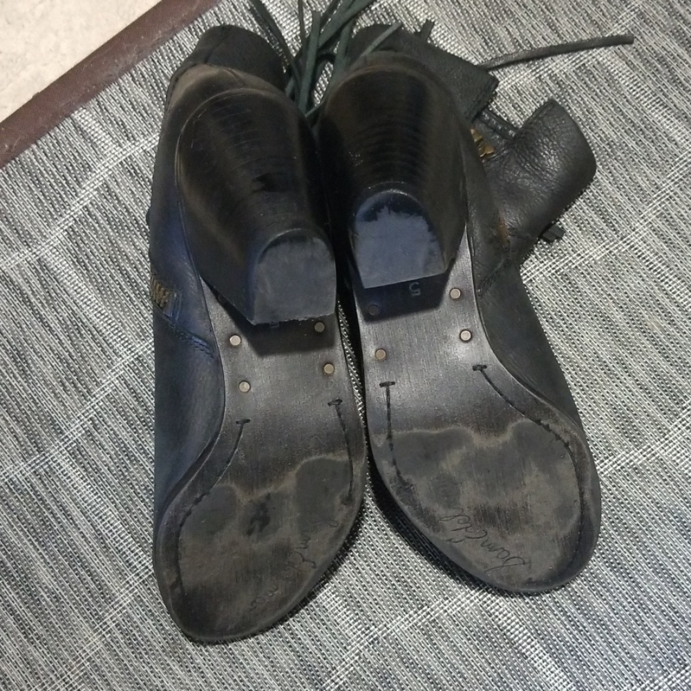 Sam Edelman Black Leather Fringe Booties - Picture 5 of 7